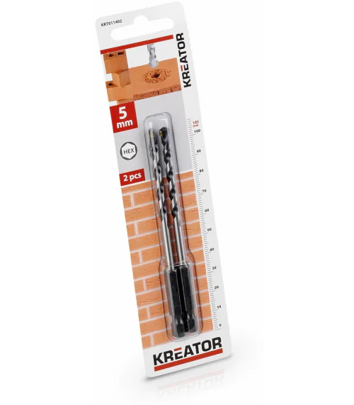 KRT011402 2 ks HEX Vrtáků do kamene a zdiva 5.0 x 105 mm