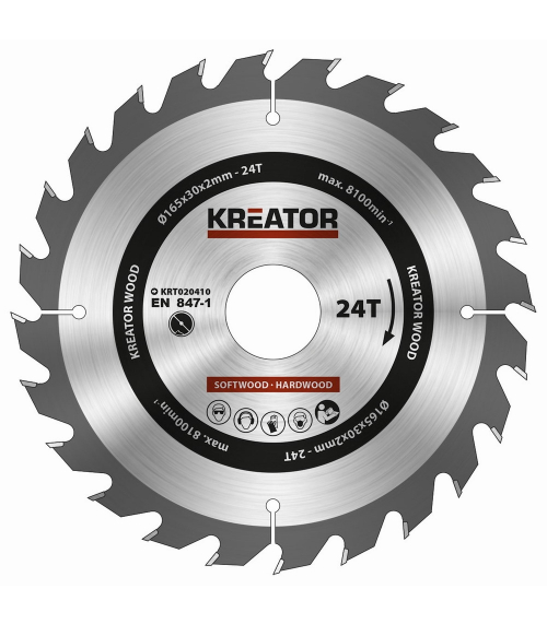 KRT020410 Pilový kotouč na dřevo 165mm, 24T