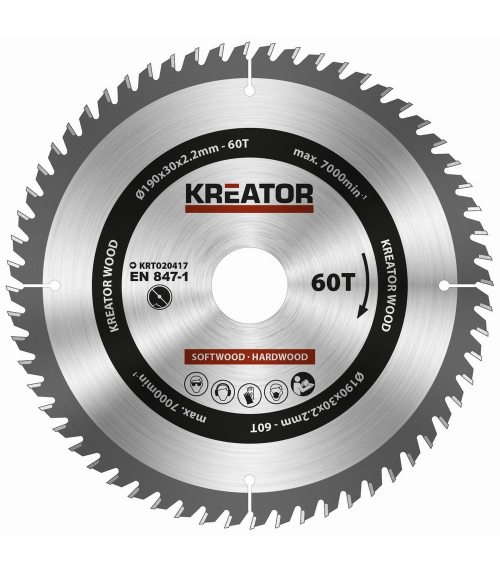 KRT020417 Pilový kotouč na dřevo 190mm, 60T