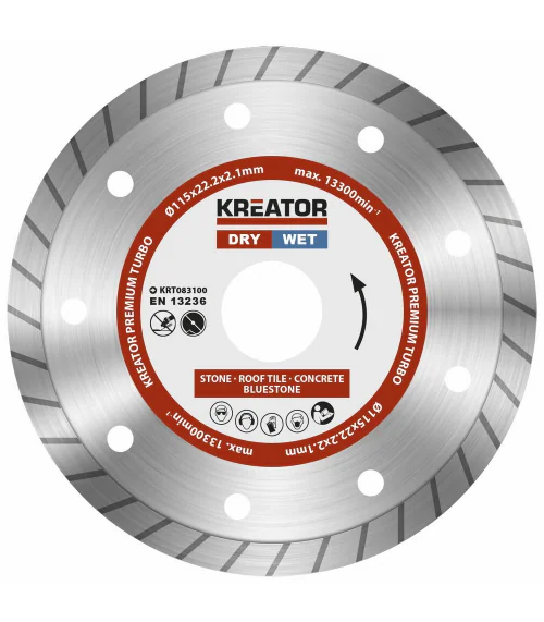 KRT083100 Diamantový kotouč celoobvodový 115mm PREMIUM TURBO