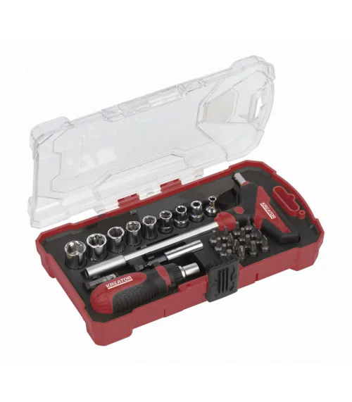 KRT400009 Ráčnový set hlavic a bitů 28ks