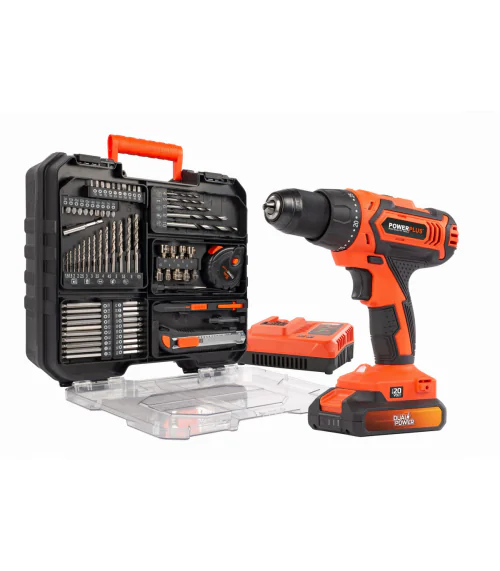 POWDP15300 Aku šroubovák / vrtačka 20V + 78ks přísl. v kufru SET